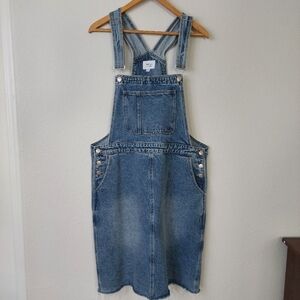 TNR Denim Overall Skirt Raw Hem Size‎ XL